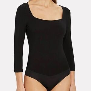 $175 L'agence Angel Square Neck Long Sleeve One-Piece Bodysuit Small NWOT